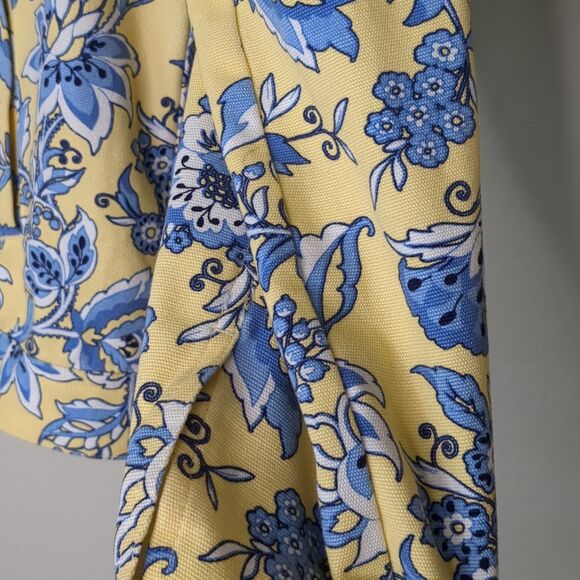 Appleseeds Cotton Blazer Yellow and Blue Floral Jacket Women's Size M - Picture 5 of 6